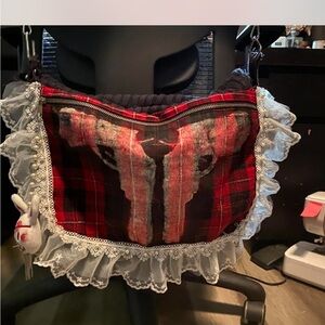 Plaid punk bag made of 100% upcycled sustainable materials